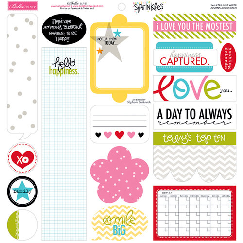 Bella Blvd - Scattered Sprinkles Collection - 12 x 12 Cardstock Stickers - Just Write