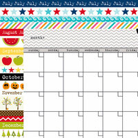Bella Blvd - Classic Calendars Collection - 12 x 12 Double Sided Paper - Oyster Calendar and Borders Two