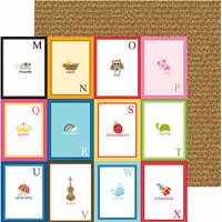 Bella Blvd - Tiny Tots Collection - 12 x 12 Double Sided Paper - Flashcards M-X