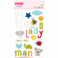 Bella Blvd - Tiny Tots Collection - Ciao Chip - Self Adhesive Chipboard - Icons