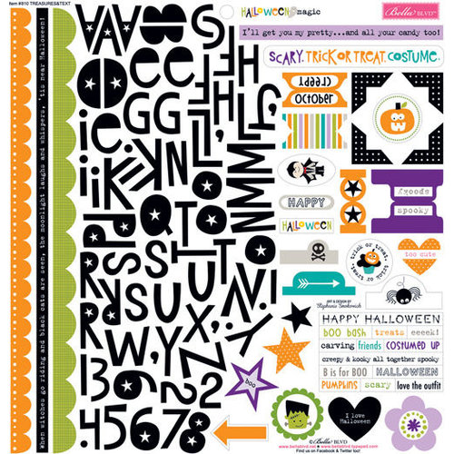 Bella Blvd - Halloween Magic Collection - 12 x 12 Cardstock Stickers - Treasures and Text