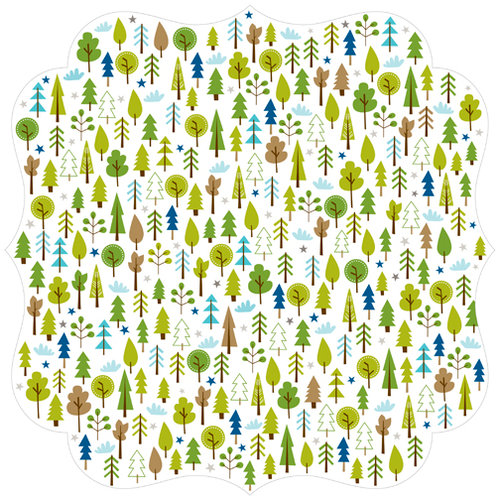 Bella Blvd - Campout Collection - Invisibles - 12 x 12 Die Cut Paper - Woodlands