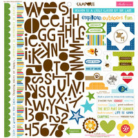Bella Blvd - Campout Collection - 12 x 12 Cardstock Stickers - Treasures and Text