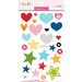 Bella Blvd - Color Chaos Collection - Ciao Chip - Self Adhesive Chipboard - Hearts and Stars