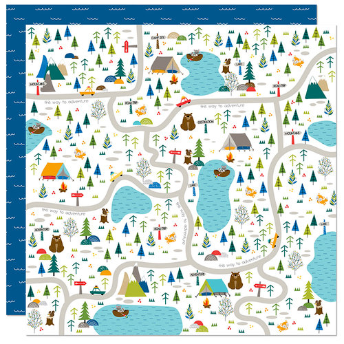 Bella Blvd - Let's Go On An Adventure Collection - 12 x 12 Double Sided Paper - Park Map