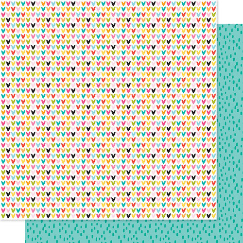 Bella Blvd - Squeeze The Day Collection - 12 x 12 Double Sided Paper - Fruity Hearts