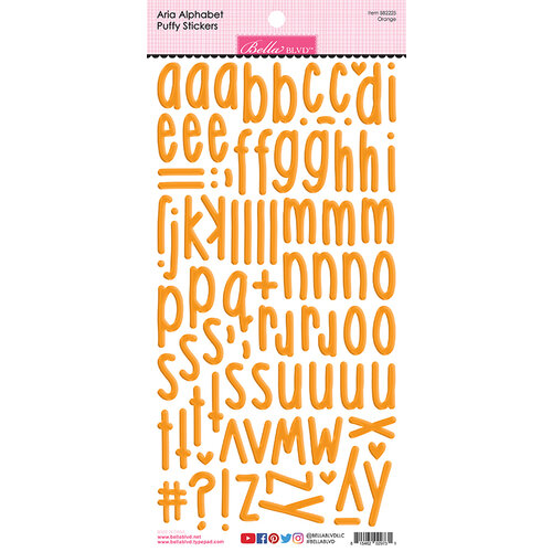 Bella Blvd - Besties Collection - Puffy Stickers - Aria Alphabet - Orange