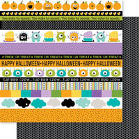 Bella Blvd - Monsters and Friends Collection - 12 x 12 Double Sided Paper - Monsters & Friends Borders