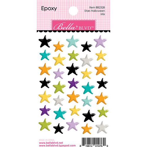 Bella Blvd - Monsters and Friends Collection - Epoxy Stickers - Stars Halloween Mix