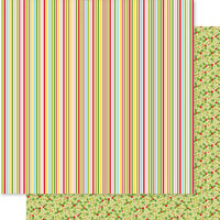 Bella Blvd - Fa La La Collection - 12 x 12 Double Sided Paper - Candy Striper