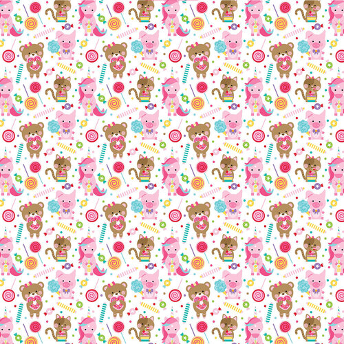 Bella Blvd - My Candy Girl Collection - 12 x 12 Double Sided Paper - Candy Crazy