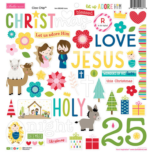 Bella Blvd - Let Us Adore Him Collection - 12 x 12 Chipboard Icons