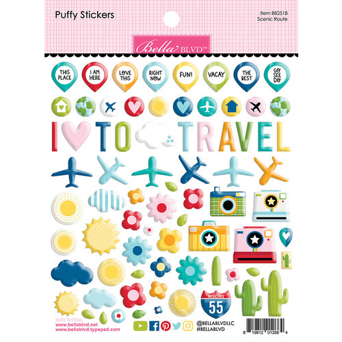 Bella Blvd - Time To Travel Collection - Puffy Stickers - Scenic Route
