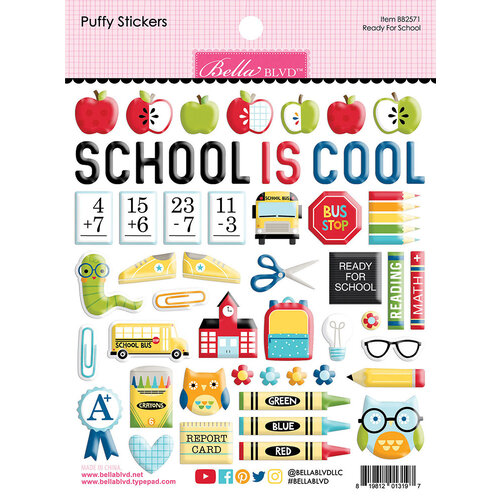 Bella Blvd - School Is Cool Collection - Puffy Stickers - Ready For School