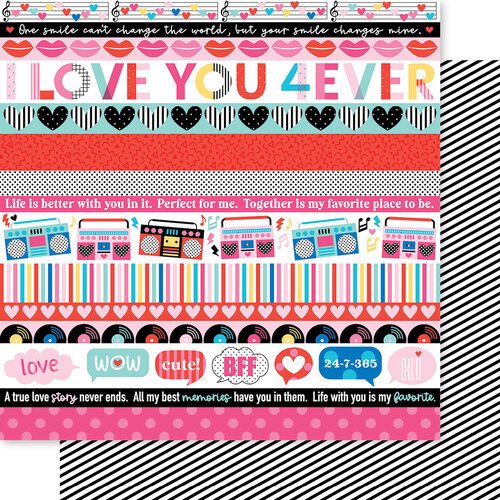Bella Blvd - Our Love Song Collection - 12 x 12 Double Sided Paper - Borders
