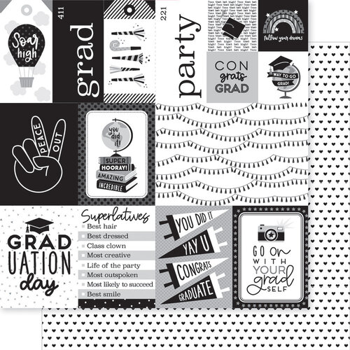 Bella Blvd - Cap and Gown Collection - 12 x 12 Double Sided Cardstock - Cap and Gown Daily Details