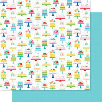 Bella Blvd - Birthday Bash Collection - 12 x 12 Double Sided Paper - Here For Cake