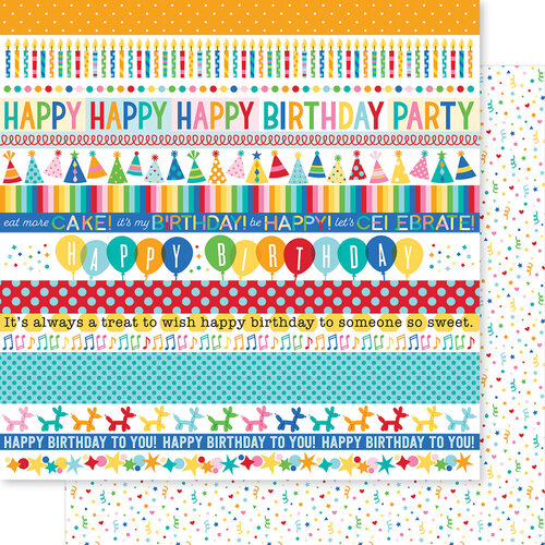 Bella Blvd - Birthday Bash Collection - 12 x 12 Double Sided Paper - Borders