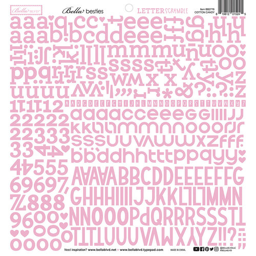 Bella Blvd - Bella Besties Collection - Letter Scramble Stickers - Cotton Candy