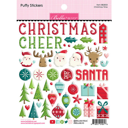 Bella Blvd - Merry Little Christmas Collection - Puffy Stickers - Christmas Time