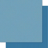 Bella Blvd - Bella Besties Collection - 12 x 12 Double Sided Paper - Blueberry Gingham And Stripes