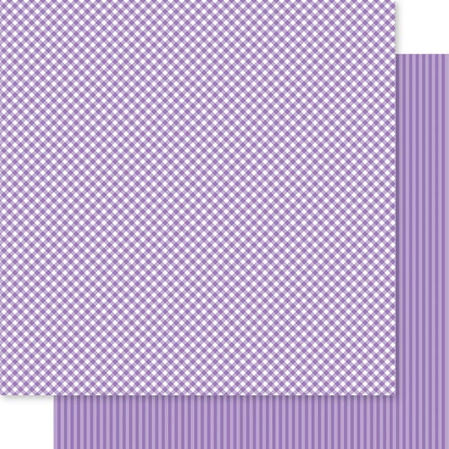 Bella Blvd - Bella Besties Collection - 12 x 12 Double Sided Paper - Plum Gingham And Stripes