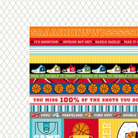 Bella Blvd - Basketball Collection - 12 x 12 Double Sided Paper - Borders and Details