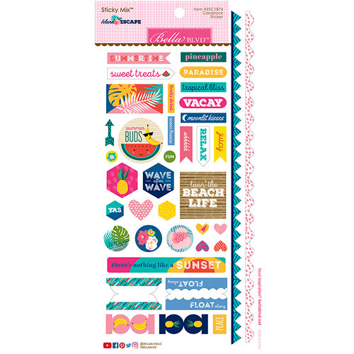 Bella Blvd - Island Escape Collection - Cardstock Stickers - Sticky Mix