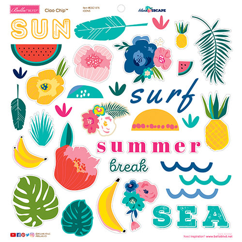 Bella Blvd - Island Escape Collection - Chipboard Icons