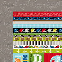 Bella Blvd - Football Collection - 12 x 12 Double Sided Paper - Borders and Details