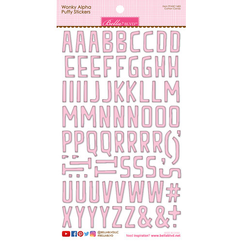 Bella Blvd - Puffy Stickers - Wonky Alphabet - Cotton Candy