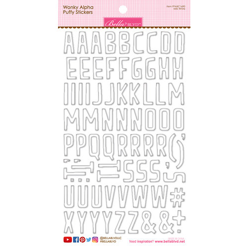 Bella Blvd - Puffy Stickers - Wonky Alphabet - Milk White