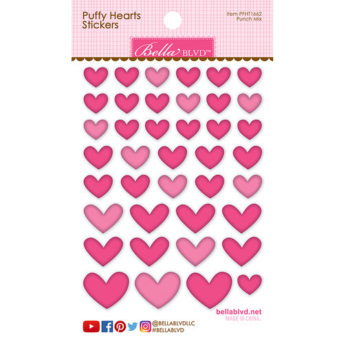 Bella Blvd - Puffy Stickers - Hearts - Punch Mix