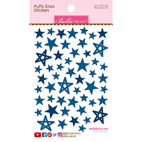 Bella Blvd - Puffy Stickers - Stars - Blueberry Mix