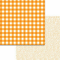 Bella Blvd - Plaids and Dotty Collection - 12 x 12 Double Sided Paper - Orange