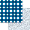 Bella Blvd - Plaids and Dotty Collection - 12 x 12 Double Sided Paper - Blueberry