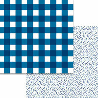 Bella Blvd - Plaids and Dotty Collection - 12 x 12 Double Sided Paper - Blueberry