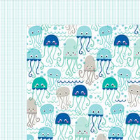 Bella Blvd - Secrets of the Sea Collection - Boy - 12 x 12 Double Sided Paper - Dancing Jellies