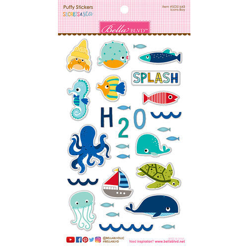 Bella Blvd - Secrets of the Sea Collection - Boy - Puffy Stickers - Icons
