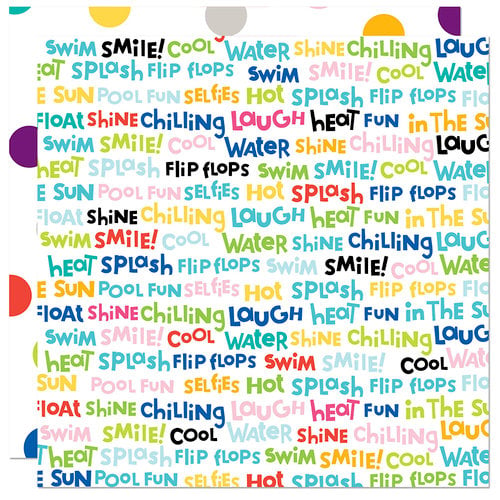 Bella Blvd - Splash Zone Collection - 12 x 12 Double Sided Paper - Word Jumble