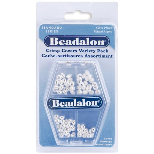 Beadalon - Jewelry - Crimp Covers Variety Pack - Silver Plated Assortment - 80 Pieces