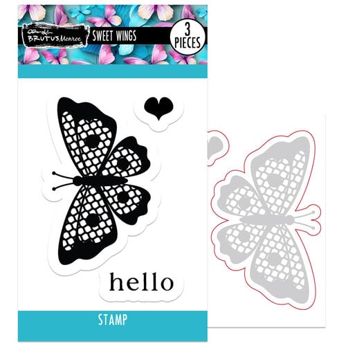 Brutus Monroe - Wings Of Lace Collection - Die And Clear Photopolymer Stamp Set - Sweet Wings