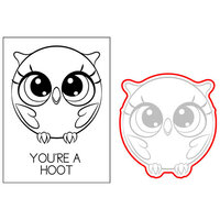 Brutus Monroe - Roundimal Collection - Clear Acrylic Stamp and Die Set - Hoot the Owl