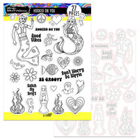 Brutus Monroe - Good Vibrations Collection - Clear Photopolymer Stamp And Die Set - Hooked On You