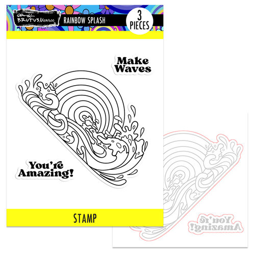 Brutus Monroe - Good Vibrations Collection - Die and Clear Photopolymer Stamp Set - Rainbow Splash