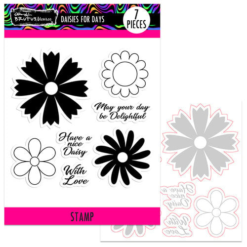 Brutus Monroe - Die and Clear Photopolymer Stamp Set - Daisies For Days
