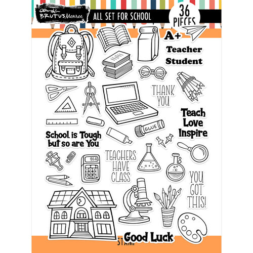 Brutus Monroe - School's In Session Collection - Clear Photopolymer Stamps - All Set For School