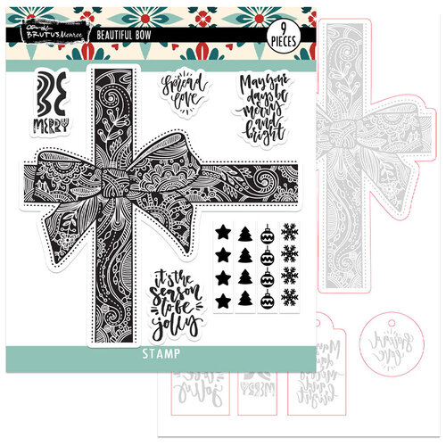 Brutus Monroe - Merry Making Collection - Die and Clear Photopolymer Stamp Set - Beautiful Bow