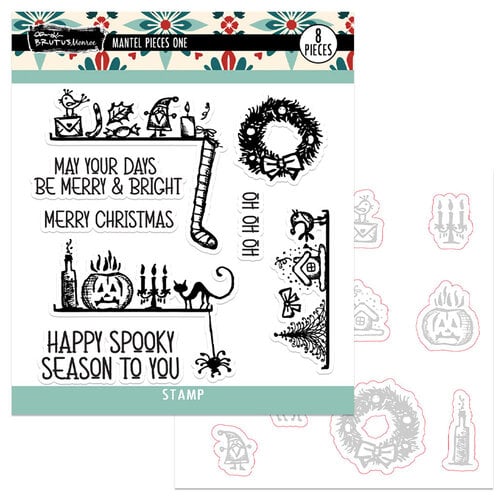 Brutus Monroe - Merry Making Collection - Die and Clear Photopolymer Stamp Set - Mantel Pieces One