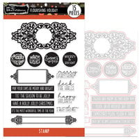 Brutus Monroe - Traditional Trimmings Collection - Die and Clear Photopolymer Stamp Set - Flourishing Holiday